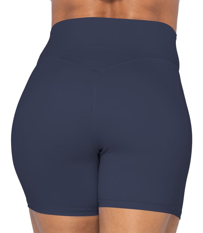 Sunzel No Front Seam High Waist Biker Shorts for Women, Squat Proof Yoga Workout Gym Bike Shorts 5" Inseam Ash Blue X-Small