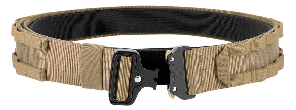 KRYDEX Quick Release Rigger MOLLE Belt 1.75 Inch Inner & Outer Tactical Heavy Duty Belt (CB, Small)