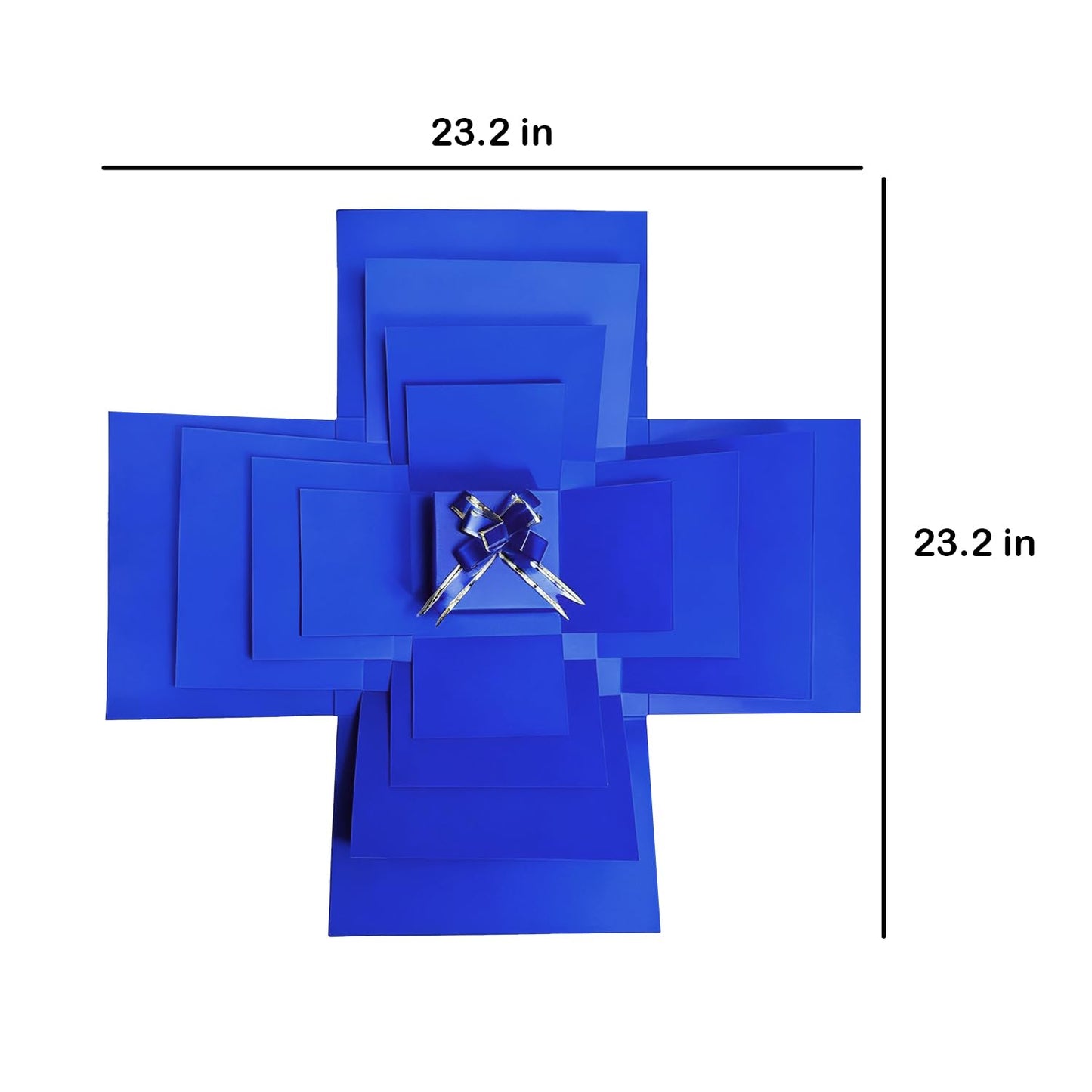 5-Layer creative explosion gift box, gift wrap box. Creating a 5-Layer of various gifts by yourself. An ideal, mysterious self-made gift for birthday, Christmas and anniversaries. (Blue, Square)