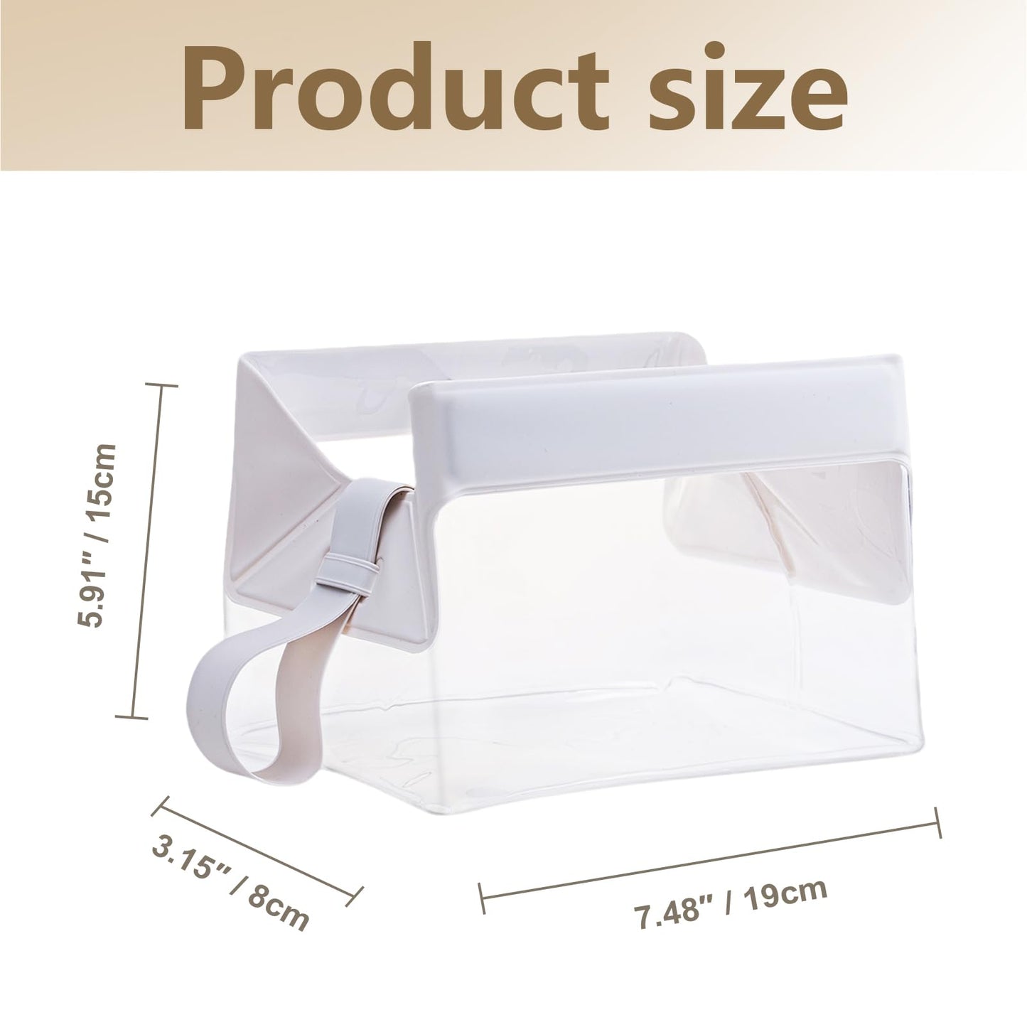 Uriyesobida TSA Approved Clear TPU Toiletry Bag with Magnetic Closure Leak Resistant Makeup Bag Cosmetic Pouch Dopp Kit Travel Essentials Bag Magnetic Travel Container Organizer Pouch (Beige)