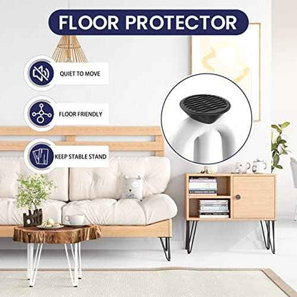 SMARTSTANDARD 28 Inch Hairpin Table Legs, 3 Steel Rods 1/2 Inch Pipe Diameter, 800lbs Load Capacity, Mid-Century Style for Coffee Table, Side Table, Night Stand (White, 4PCS)