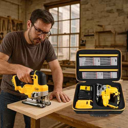 ANKHOH Case for DEWALT 20V MAX XR Jig Saw DCS334B, Jigsaw Power Tool Storage Bag for Skill Saw Blade, Battery and Charger Accessories Holder with Handle and Shoulder Strap (Box Only)