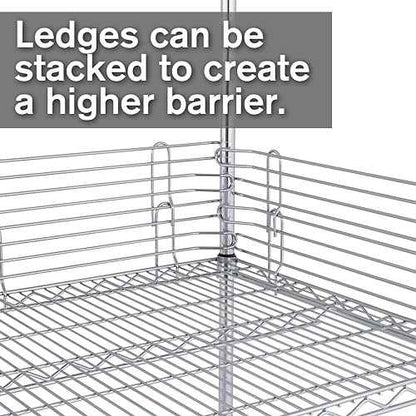 METRO L36N-4C Super Erecta 4" High Stackable Ledge for Wire Shelving, Chrome, 36"