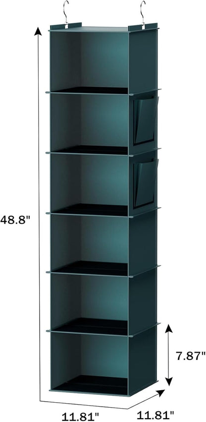 YOUDENOVA Hanging Closet Organizer, 6-Shelf Closet Hanging Storage Shelves