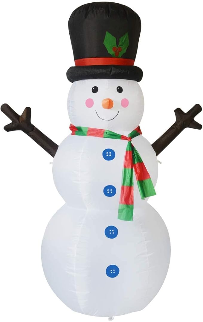 GOOSH 6 FT Inflatable Outdoor Snowman Holiday Decoration Blow Up Snowman with Branch Hand for Yard, Garden, Indoor & Outdoor Parties