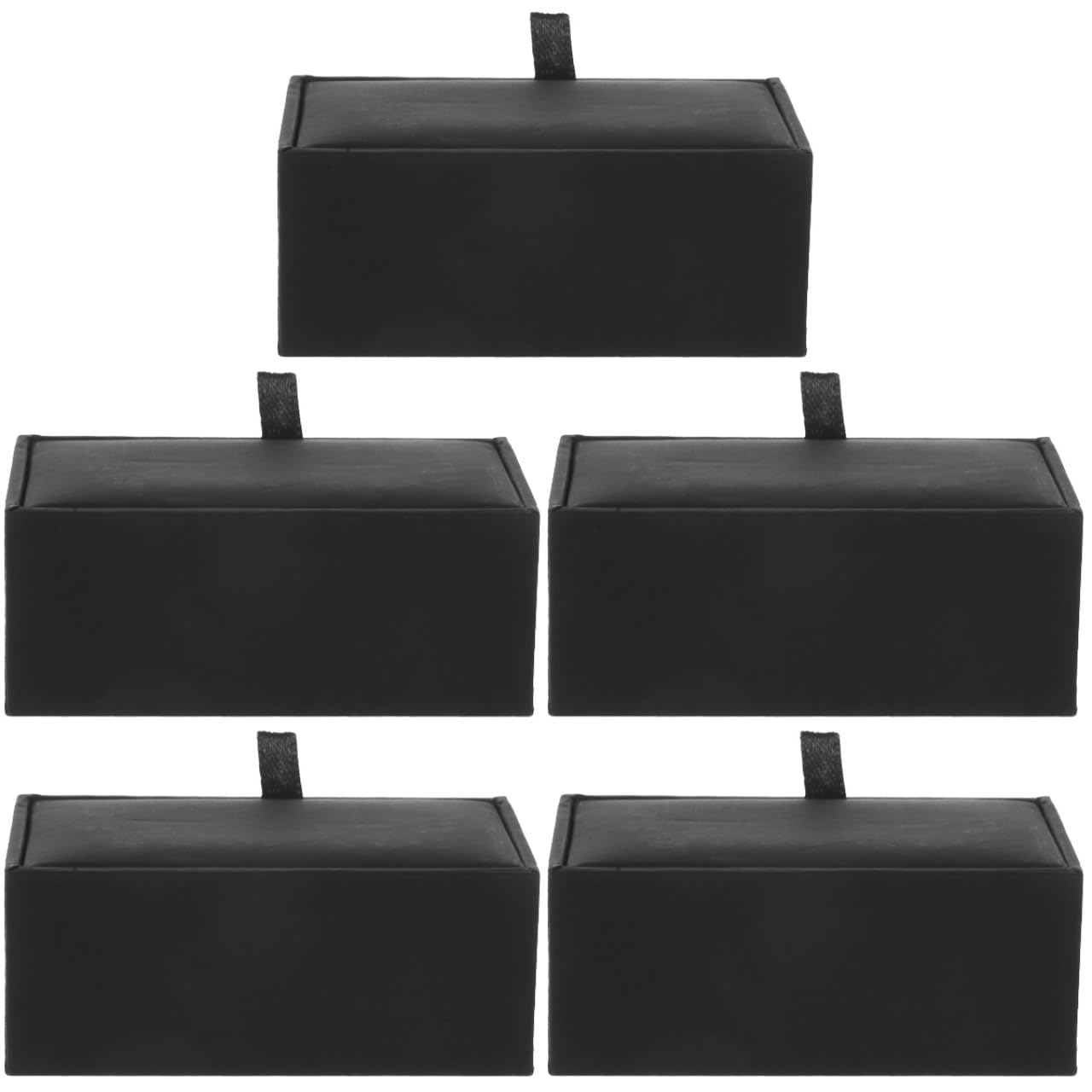 PRETYZOOM 5pcs Cufflink Box, Pu Leather Cufflink Case, Small Flip-up Cuff Link Storage Boxes, Mens Small Jewelry Storage Holder for Travel, Business Trip