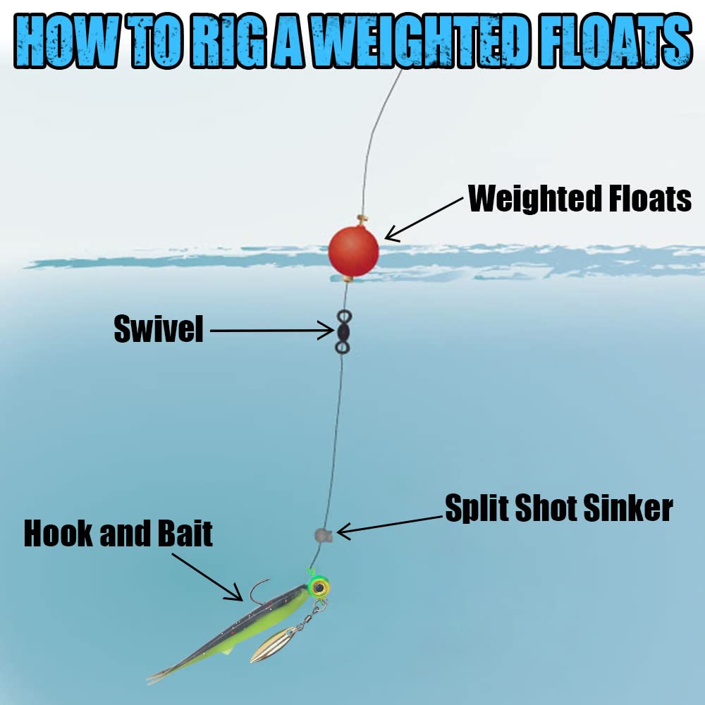 XFISHMAN Weighted-Bobbers-for-Fishing-Floats-Bouy Slip Bobber Fishing Corks Kit Crappie Bluegills Panfish Catfish Hand Made Foam Float 1 Inch 2 in 8-12 Pack