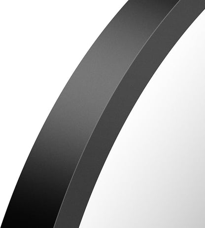 FORBATH Arched Bathroom Mirror 30x30 Inch, Bathroom Mirror Wall Mounted Modern Black Aluminum Frame Decor Dresser Mirror for Bedroom Living Room Entryway, Hanging or Leaning Against Wall
