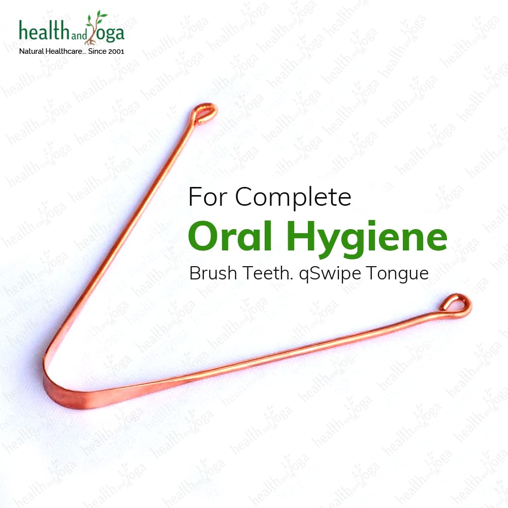 HealthAndYoga™ qSwipe Lite Copper Tongue Cleaners (Pack of 12) – Prevents Bad breath, Improves taste- Flexible, Curved ends provide good grip – Complete Oral Care/Hygiene for Travel/Office/Home