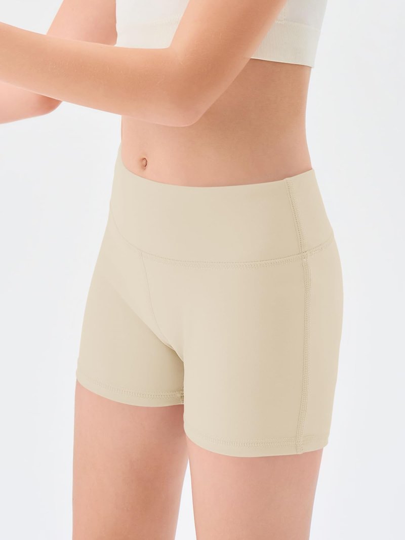 Haloumoning Girls Athletic Shorts Kids High Waisted Yoga Dance Biker Shorts Comfy Gymnastics Shorts 5-14Y Nude