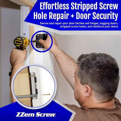 8-PK - #9x3 Steel Screws Permanent Door Hinge Repair Kit ? Easy Stripped Screw Hole Repair ? Reinforce Door Hinges, Strike Plates & Door Jamb Repair ? Quickly Fix Stripped Hinge Screws - Made in USA