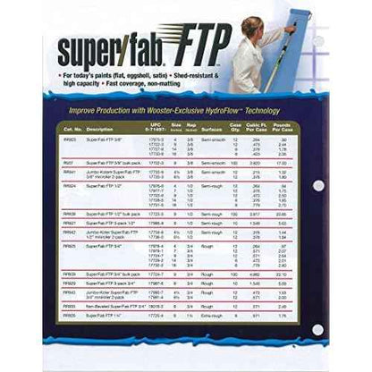 The Wooster Brush Company RR925-4 Super Fab FTP Roller Cover 3/4-Inch Nap