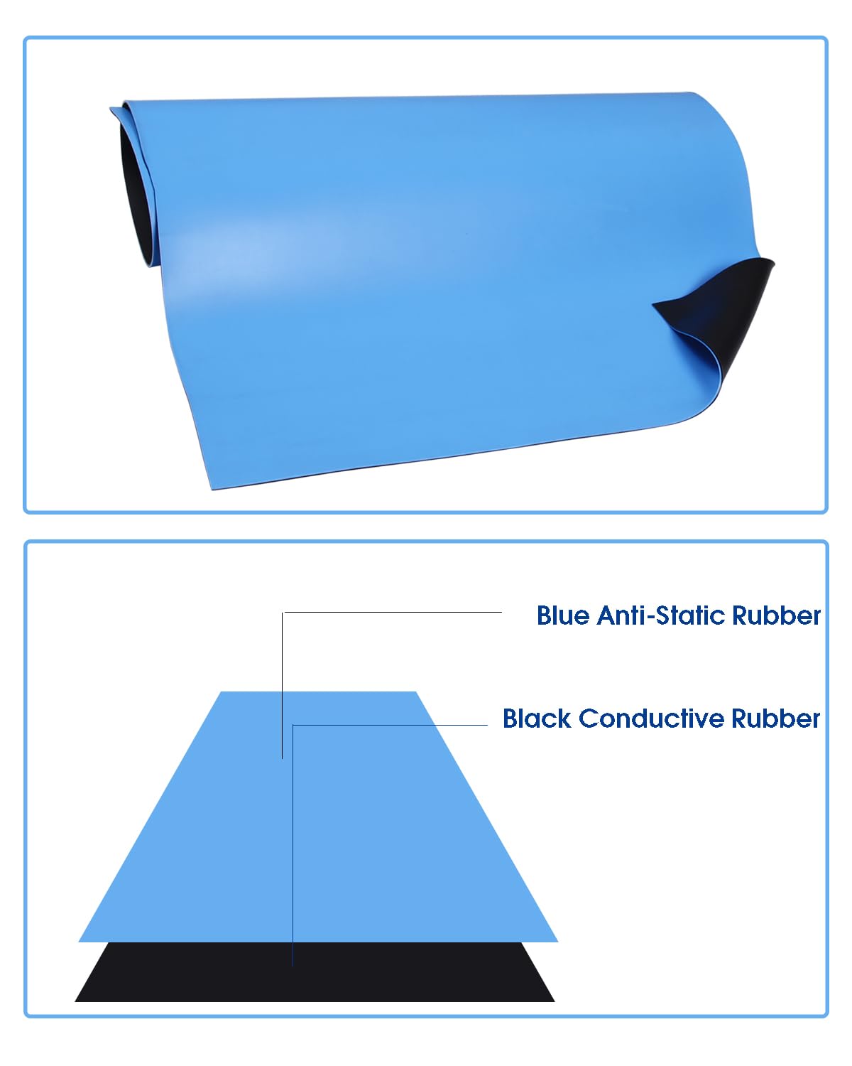 Anti Static Mat for Pc ESD Mat: 24"X48" Soldering Table Mat Kit Computer Electronics Repair- Heat Resistant Static Mat（Blue）