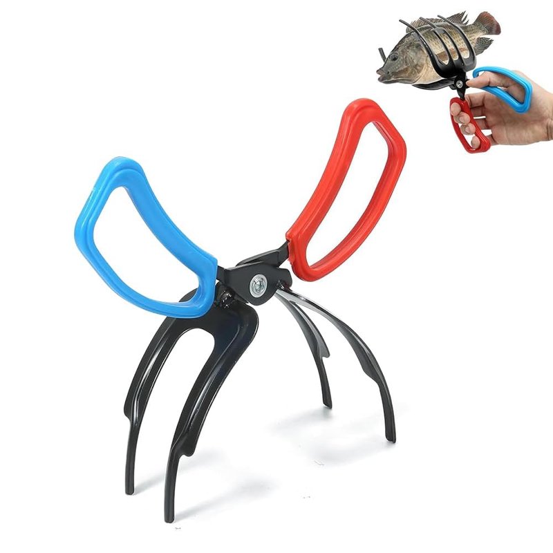 SMILEASE 3 Claw Fish Gripper, Metal Fishing Pliers Gripper, Non-Slip Fish Grabber Tool, Multifunctional Fish Grips Clamp for Catch and Release, Lightweight Fishing Accessories (2 Claw, 1pcs)