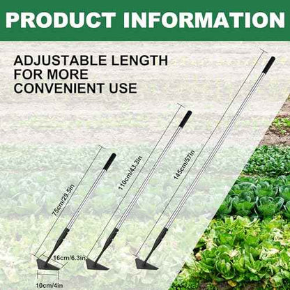 Triangle Garden Hoe, Carbon Steel Push-Pull Weeding Tool, Equipped with 57.5" Stainless Steel Long Handle ? A Long-Handle Weeder for Digging, Weeding, Hoeing and Loosening Soil