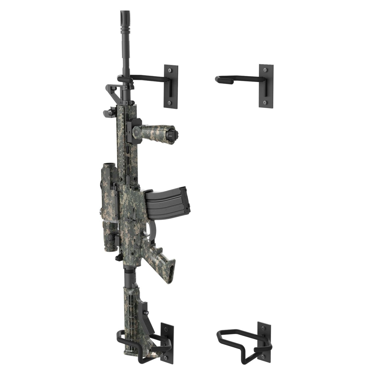 UNITEDPOWER Gun Rack Wall Mount, Metal Shotgun Rack Indoor, Adjustable Rifle Storage Holder with Soft Padding, Vertical Gun Display Stand for Closet, Version Parallel to The Wall