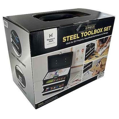 Member's Mark 11" Toolbox with 5 Piece Tool Set - Black
