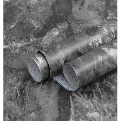 Guvana Matte Marble Contact Paper for Countertop 15.7''x78.7'' Removable Grey Wallpaper Marble Peel and Stick Wallpaper Matte Marble Contact Paper Waterproof Self Adhesive Wall Paper for Kitchen Decor