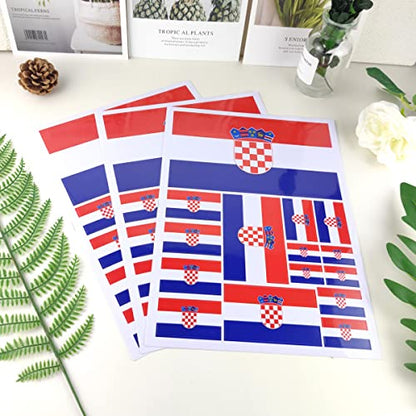 QQSD Croatia Flag Sticker Croatian Decal in Multiple Sizes, 3 Pack, 11.7 x 8.3 Inches