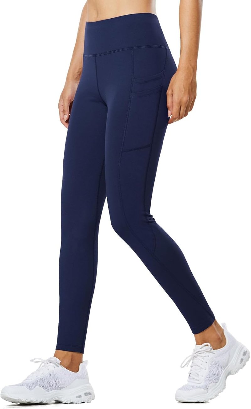 Baleaf Women's Thermal Fleece Lined Leggings - Water Resistant High Waisted Tights with Pockets for Running | Winter Warmth