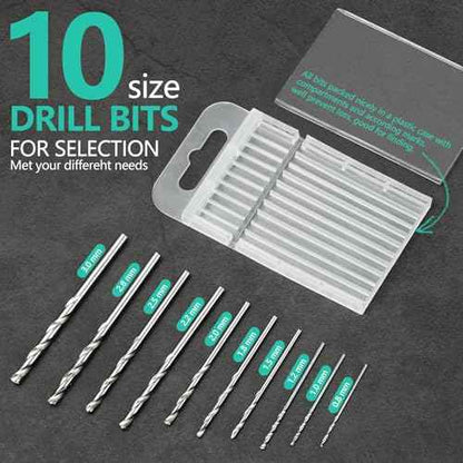 Hand Drill Set for Resin Crafts, Pin Vise Jewelry Making Kit with 10 Drill Bits, 600 Eye Screws, 15 Keychain Rings ? Push Drill Tool for Epoxy, Molds, DIY Projects (Pin Vise Hand Drill Set - 1)