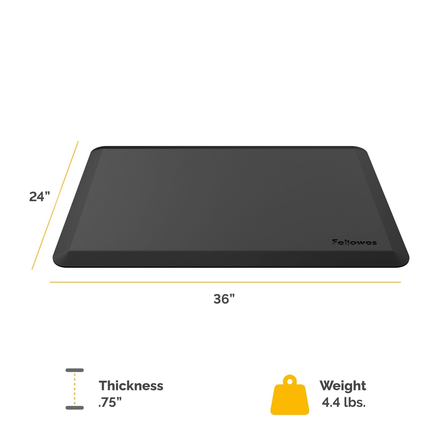 Fellowes Anti-Fatigue Wellness Mat (8707002), Black