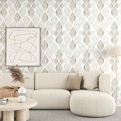 Brown Wall Paper Modern Peel and Stick Wallpaper 17.3"¡¿78.8" Boho Brown and Beige Self Adhesive Removable Wallpaper for Bedroom Contact Paper for Cabinets Waterproof Geometric Wallpapers Home Vinyl