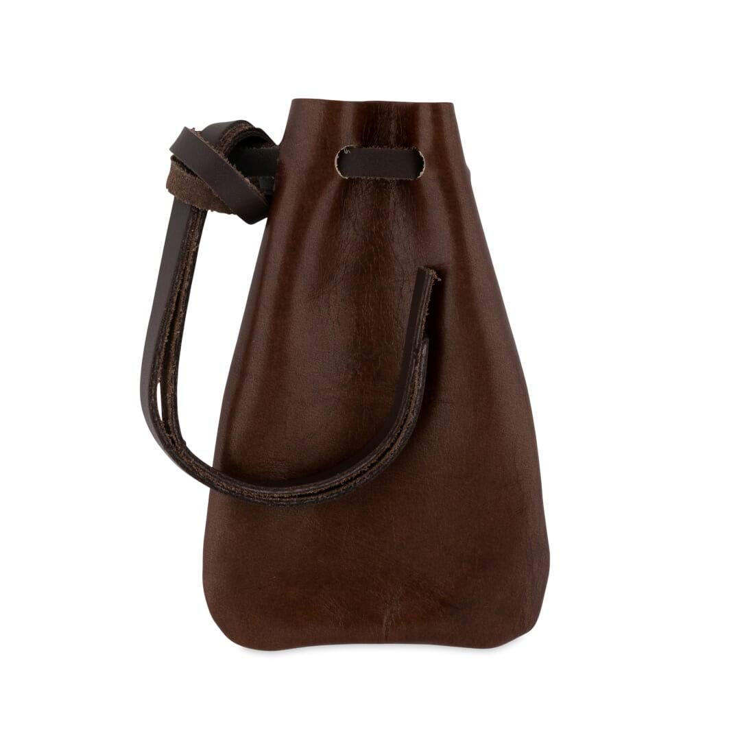 Nabob Leather Leather Drawstring Pouch, Coin Bag, Medicine Tobacco Pouch Medieval Reenactment Made in U.S.A