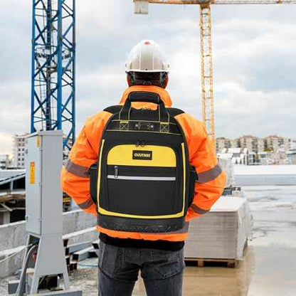 Tool Backpack, Tools Bag with Multi-Use Pockets, Waterproof Tool Bag with Padded Shoulder, Back, and Waist Straps