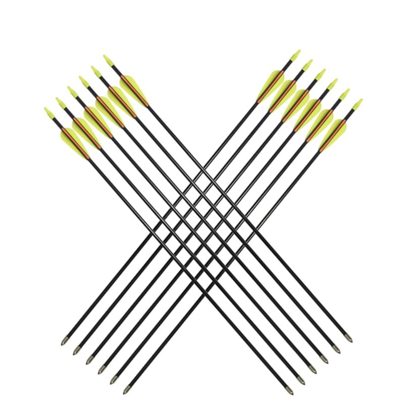 Archery Practice Fiberglass Arrows 28 Inch Target Shooting Safetyglass Recurve Bows Suitable for Youth Woman Beginner 6PCS