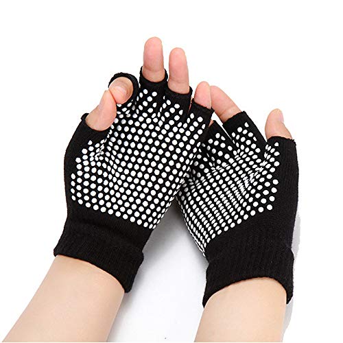 YL TRD V 2 Packs of Non Slip Fingerless Yoga Gloves Exercise Gloves Workout Gloves