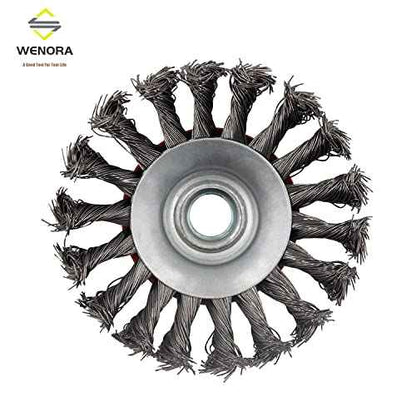 Wire Wheel for 4 1/2 Angle Grinder, 2 Pack 4 Inch Twist Knotted Wire Wheel for Grinders, with 5/8 Inch-11 Threaded Arbor, Angle Grinder Wire Wheel for Heavy&Light Duty Work