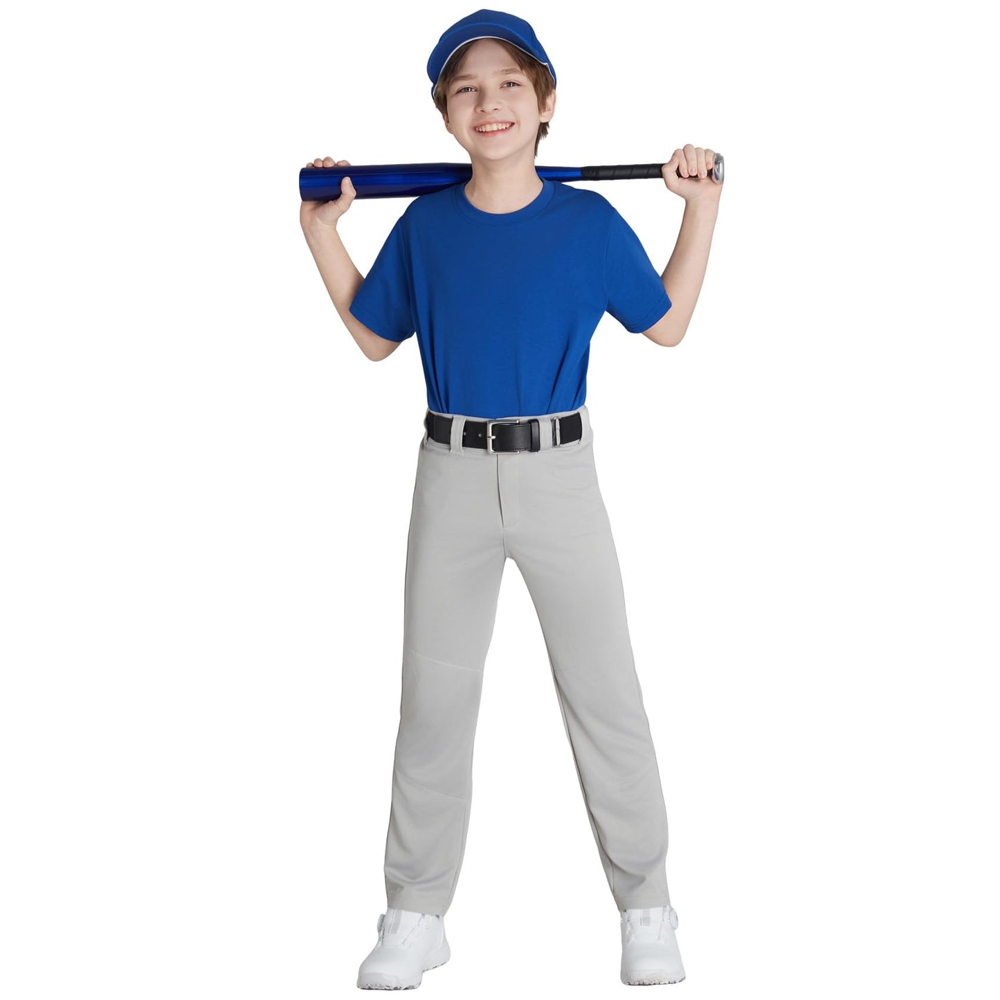 QBK 2T-17Years Toddler to Youth Baseball Pants Softball Pants Kids Tee Ball Pants for Boys and Girls Grey (8-9, Grey)