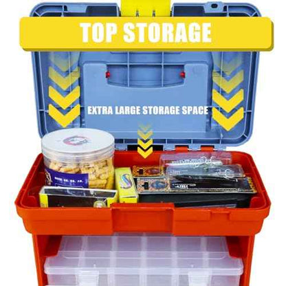 BIG RED AG2154CR Tackle Box Organizer: Portable Storage Tool Box with 4 Drawers and 19 Compartments Each for Hardware, Fish Tackle, Beads and more, Red
