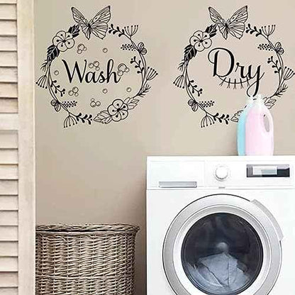 Laundry Room Wall Stickers - Today Naked Tomorrow Wash Dry Bubble Vinyl Decals Quote Art Stickers for Home