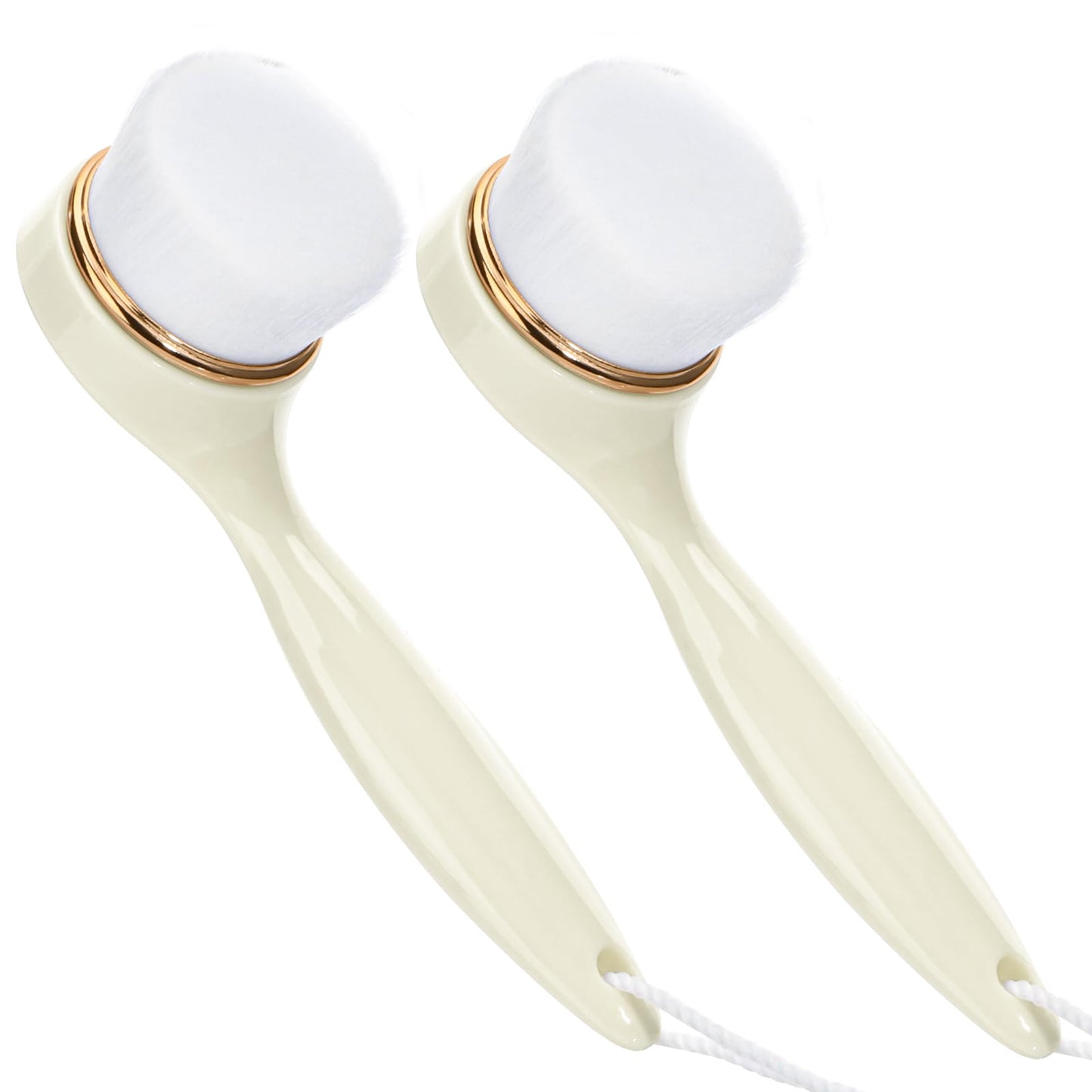 2 Pack Soft Bristle Facial Cleansing Brush for Deep Pore Cleaning, Face Exfoliating Scrub Brush for Face Cleansing Skincare Massaging (Pink and Jade White)