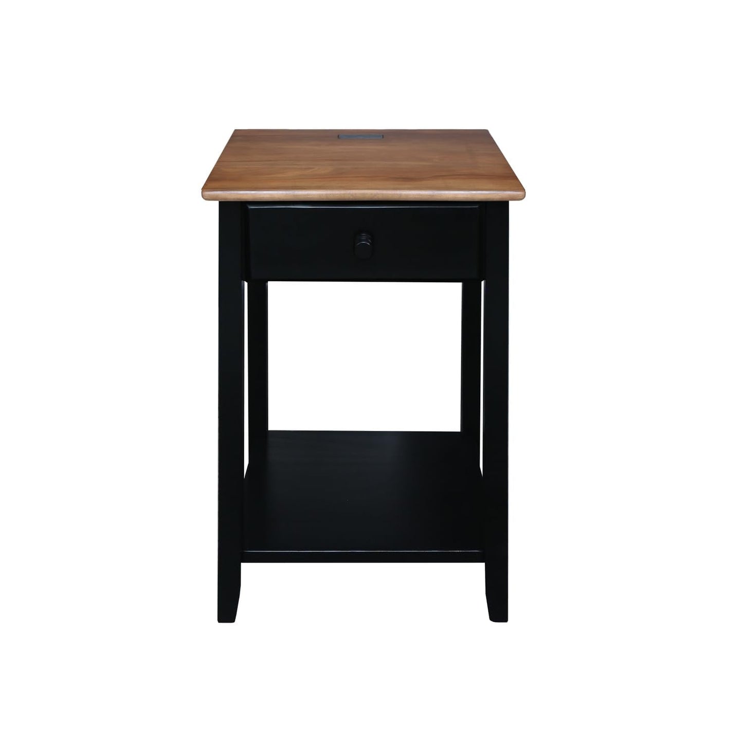 Casual Home Owl Night Stand with USB Port Charging Station and Drawer, 17.5" W x 14.25" D x 24.5" H, Natural Gray