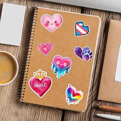Love Heart Stickers 50 Pieces Vinyl Waterproof Decal for Laptop Water Bottle Phone Car Window Bike Motorcycle Stakeboard Scrapbook Hearts Sticker Gifts
