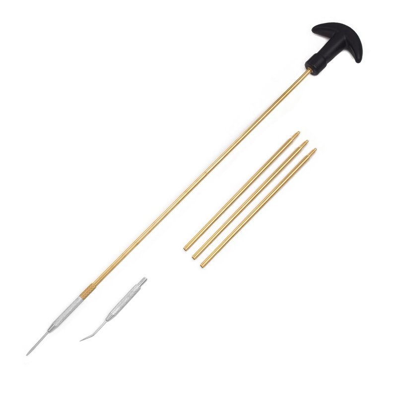 Motanar 177 & .22 Cal Airgun Cleaning Kit with Cotton Mop, Bronze Bore Brush, Brass Jag, Slotted Tips, Nylon Brushes, Brass Cleaning Rod