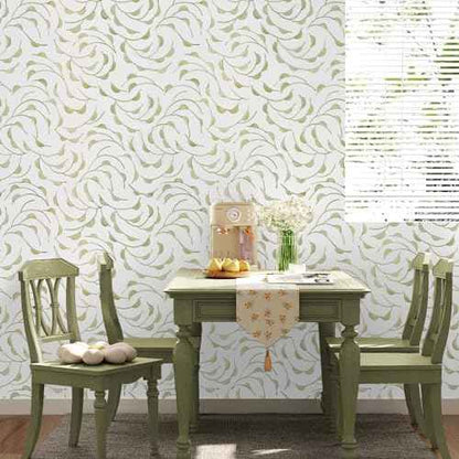 WENMER Peel and Stick Wallpaper, 17.7" x118" Leaf Wallpaper, Geometric Removable Self Adhesive Boho Contact Paper, Beige Wall Paper for Bedroom Bathroom Cabinets Home Decor