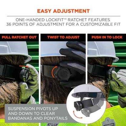Ergodyne Skullerz 8968 Lightweight Full Brim Hard Hat with Adjustable Venting - Type 1, Class C
