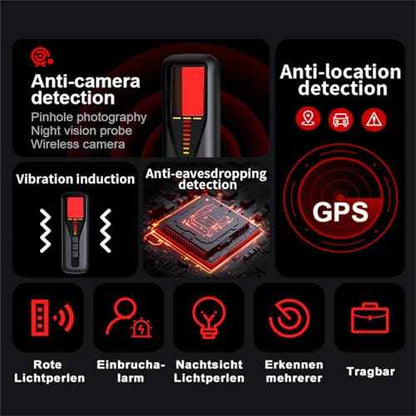 Hidden Camera Detector for Travel 2025 Upgraded Spy Camera Finder, Wireless Signal Scanner for Office/ Car/ Bathroom/ Hotel. Features 5 Sensitivity Levels, 4 Detection Modes and 25 Hour Battery Life