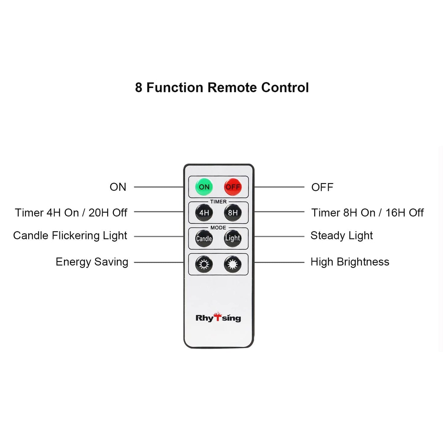 Rhytsing Red 10.8" Flameless Taper Candles with Timer, Battery Operated Candles with Remote, Smooth Wax Finish, Warm White LED, 8 Batteries Included - Set of 4