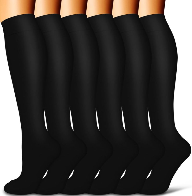 COOLOVER Copper Compression Socks for Women and Men(6 Pairs)-Best Support for Running, Athletic, Travel