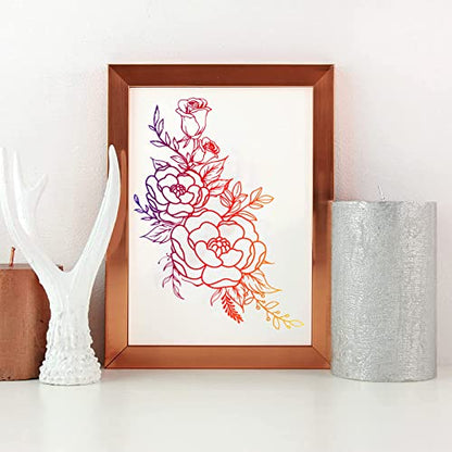 OLYCRAFT 11x8.6 Inch Self-Adhesive Silk Screen Printing Stencil Reusable Pattern Stencils Rose Flower for Painting on Wood Fabric T-Shirt Wall and Home Decorations