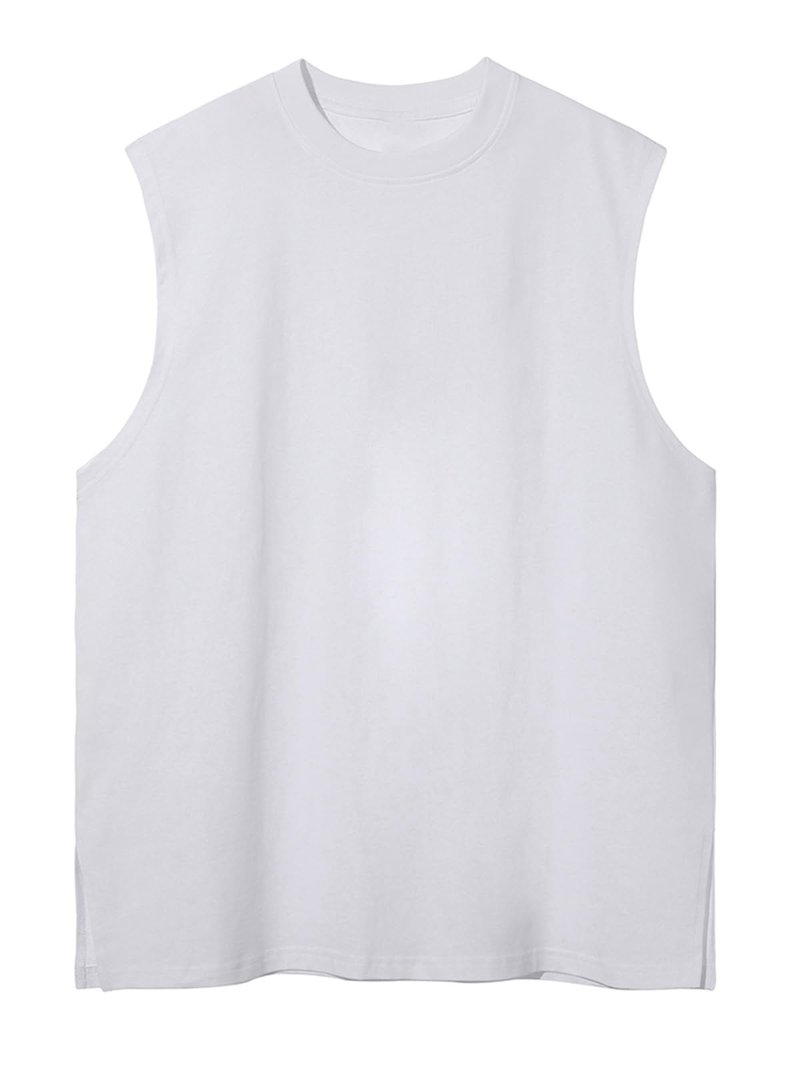 SnowElve 3 Pack Mens Workout Tank Tops Sleeveless Tee Shirts Men Muscle Shirt Gym Cotton T Shirts Running Beach Loose Fit Tee（XZG,BKGYWT,S