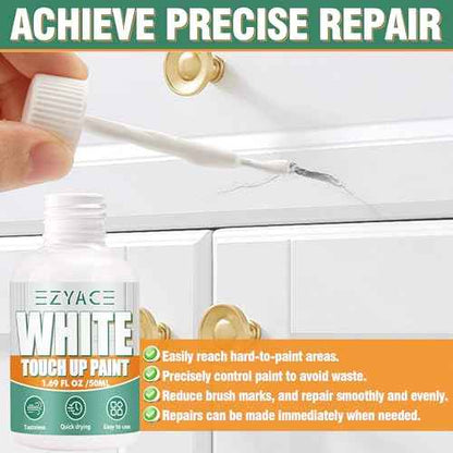 White Touch Up Paint, Multi Surface Touches Up Paints Pen 1.69 Fl Oz for Wood Floor Scratch Repair, Wall, Door, Cabinets, Wood, Furniture, Porcelain, Appliance, Cabinet Paint, Semi Gloss White