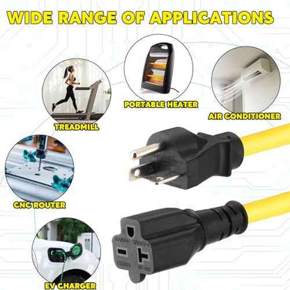 40 FT NEMA 6-20 Extension Cord, NEMA 6-20P Male Plug to 6-20R/6-15R Female Receptacle, 20 Amp T-Blade Outlet Extension Power Cord with Waterproof Sockets, Heavy Duty 12/3 AWG, 250V, 5000W