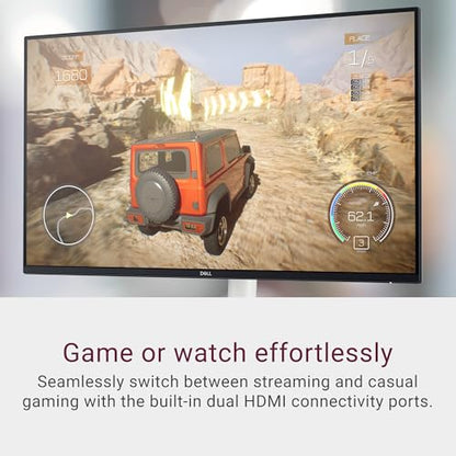 Dell S2425HS Monitor - 23.8 Inch, FHD (1920x1080) Display, 100Hz Refresh Rate 1500:1 Contrast Ratio, TÜV Rheinland Eye Comfort 4 Star, Integrated 2x5W Speaker, Height/Tilt/Swivel/Pivot - Ash White