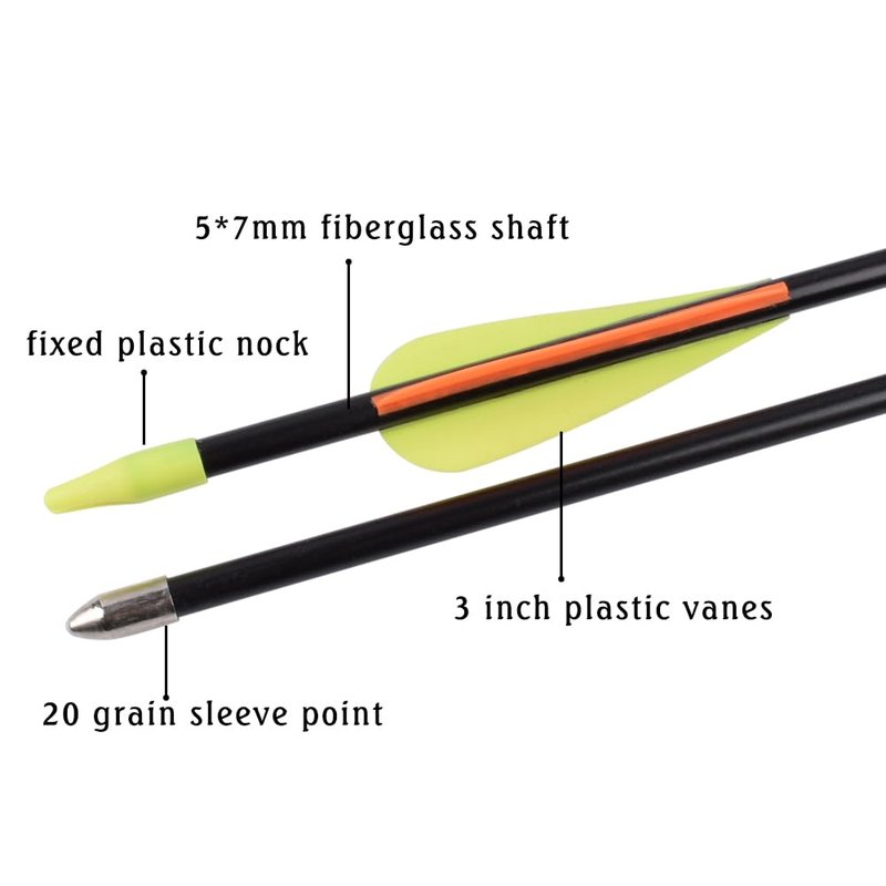 Archery Practice Fiberglass Arrows 28 Inch Target Shooting Safetyglass Recurve Bows Suitable for Youth Woman Beginner 6PCS